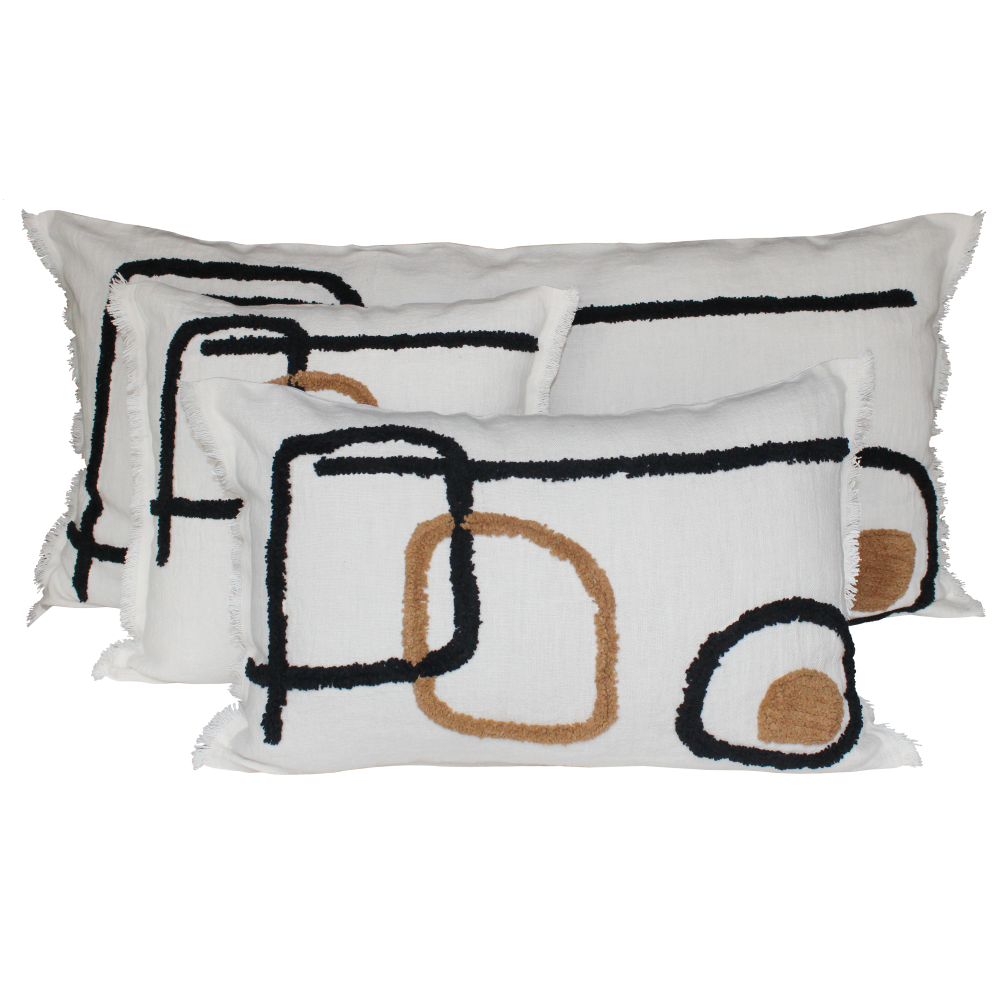 TIKRI HOUSSE DE COUSSIN IVOIRE 45X45